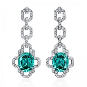 Tuochen Schmuck Custom Sterling Silber 925 mit hohem Carbon -Diamantstein -Ohrring