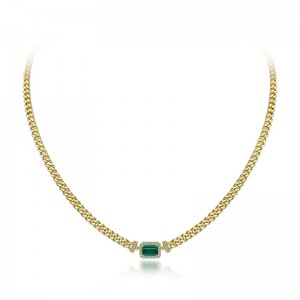 2022 NEU 1CT Kultivierter Smaragdanhänger 925 Silber Verstellbarer einfaches Halskette